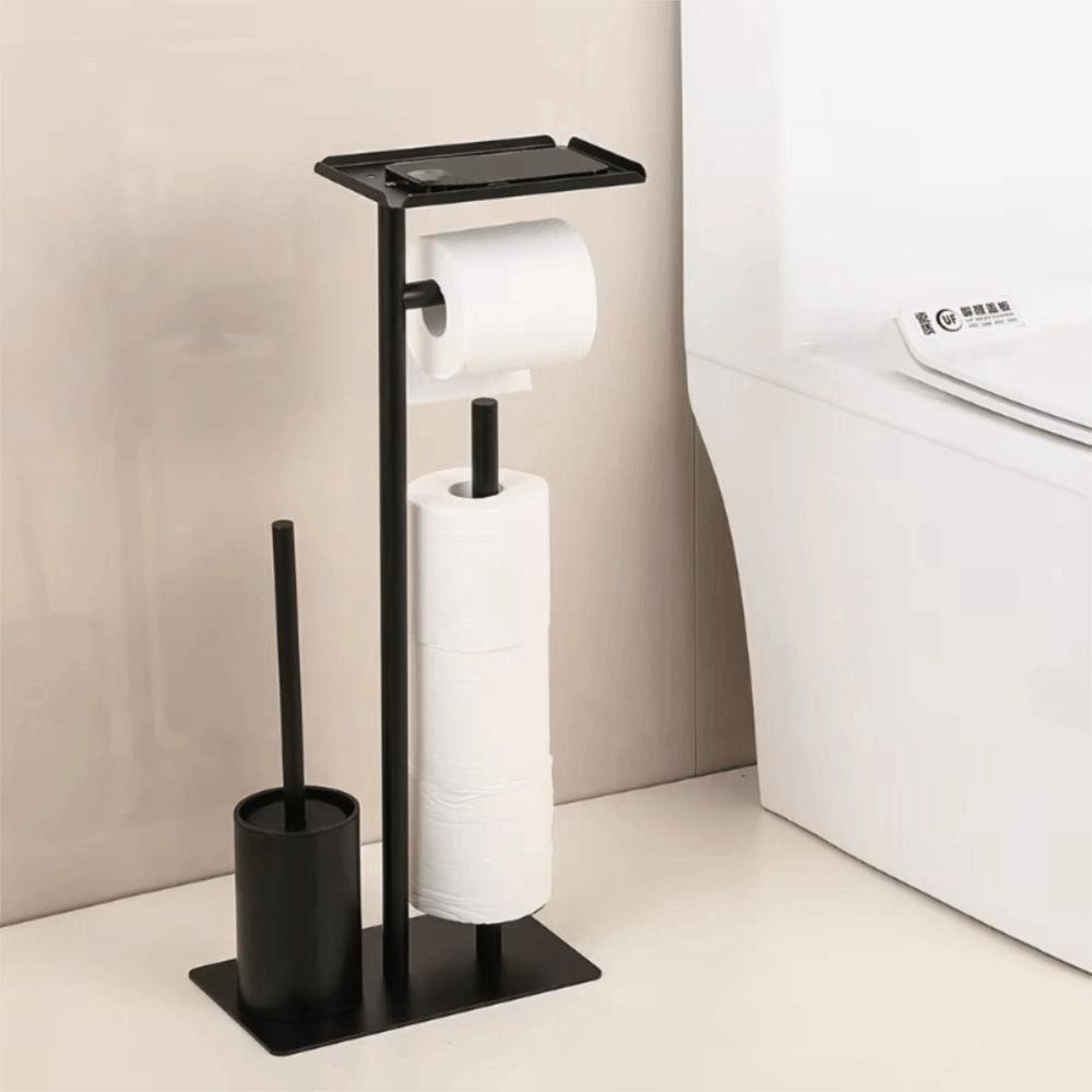 Stainless Steel Toilet Brush And Paper Stand With Toilet Brush Vertical Paper Storage Rack Bedroom