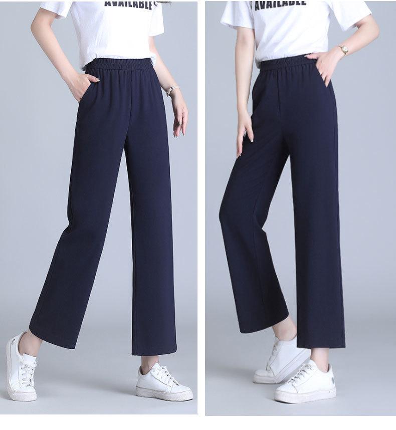 Ice Silk Chiffon High-Waist Quick-Dry Wide-Leg Pants for Women