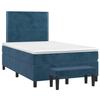 3137777 vidaXL Lit à sommier tapissier et matelas Bleu foncé 120x200cm Velours