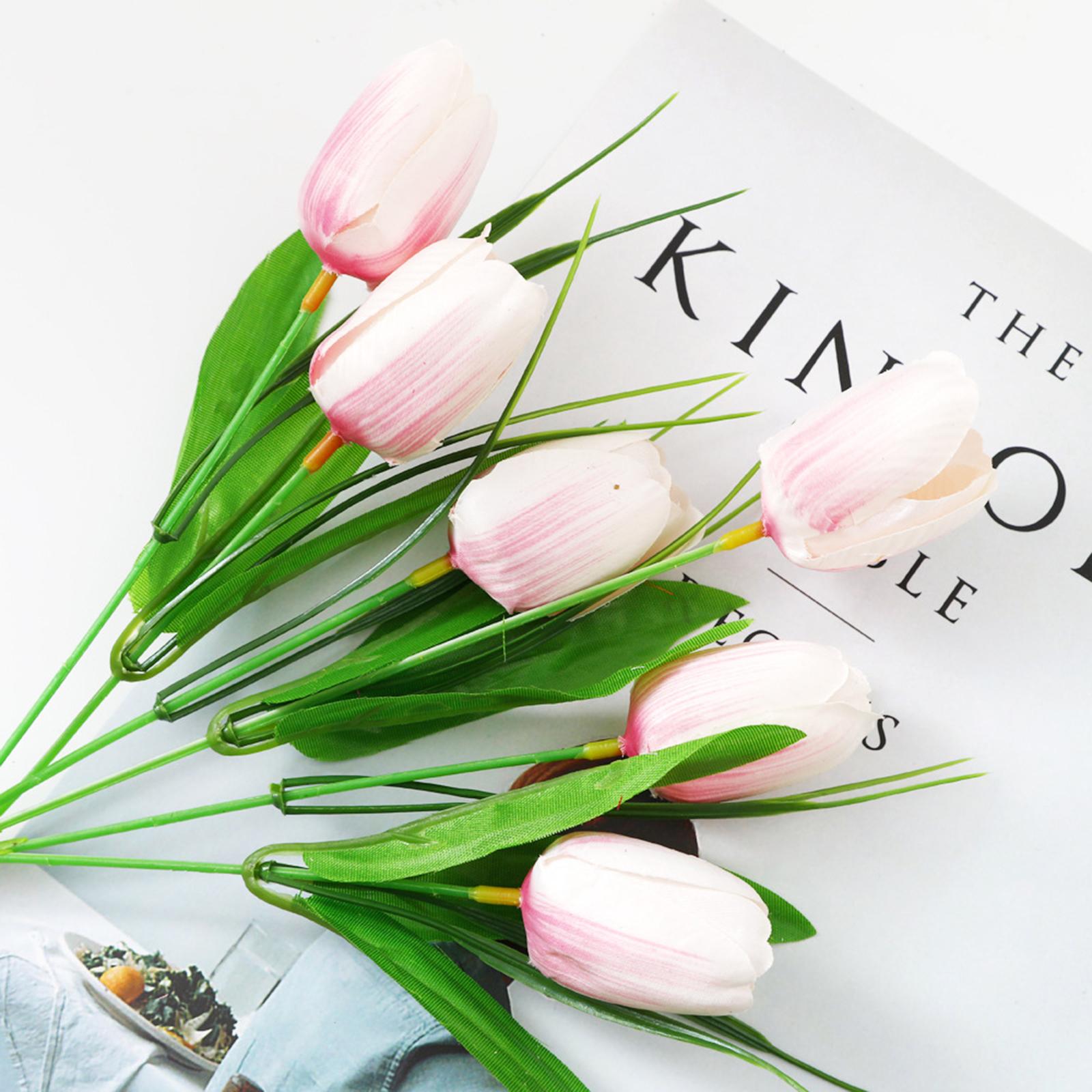 Букет искусственных цветов со стеблем, 6 ярких головок, композиция из искусственных шелковых цветов для свадьбы, домашнего декора, кухни, темно-красный Type 4