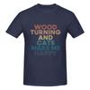 Wood Turning And Cats Make Me Happy Sweatabsorbing Tshirt Sweetcool Vibe Antipilling Tee