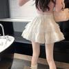 New Lace Cake Skirt for Women Short Skirt Ballet Style High Waist White Mesh Hooded College Style Skirt Cute