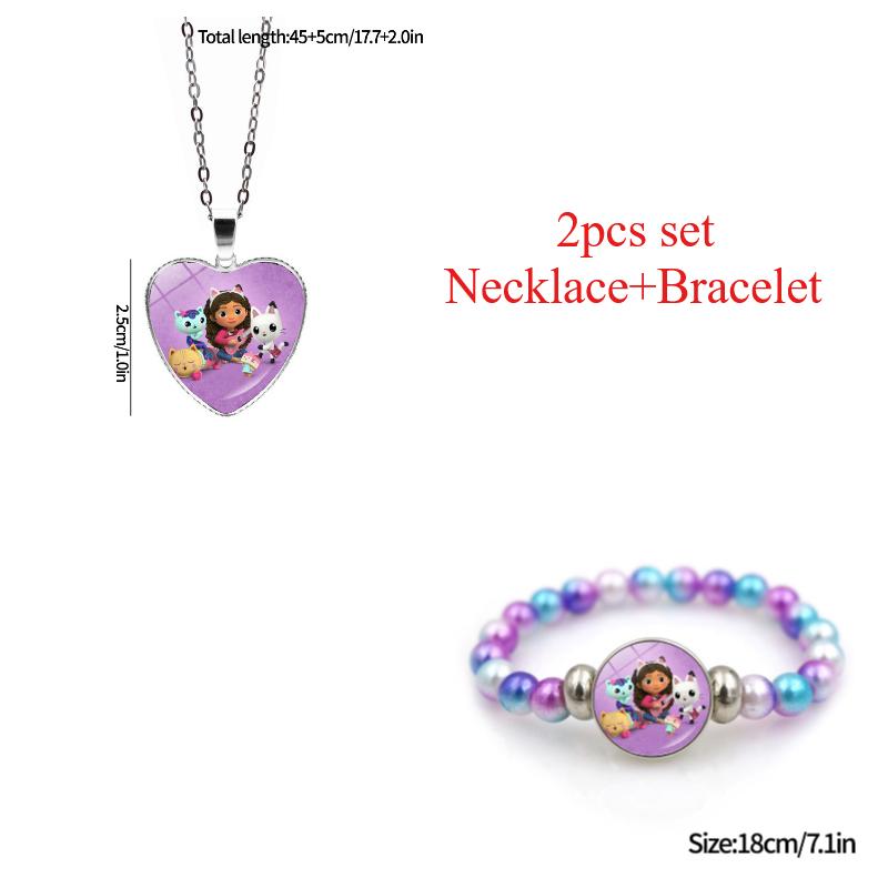 Cute Gabby Dollhouse Necklace Animation Girls Bracelets Choker Kids Present Cosplay Accessories Birthday Party Favor