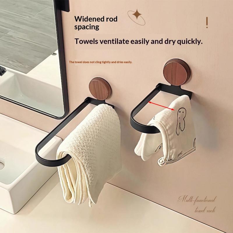1 Stück Walnussholz Badezimmer Handtuchhalter, Badezimmer Waschbecken Ständer, Wandmontierbare Faltbare Badetuch Aufhängeleiste Ohne Bohren