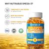 Nutrabud Omega 3 Fischöl Kapseln Dreifache Stärke 2500mg Nahrungsergänzungsmittel EPA DHA Zitronengeschmack Tägliches Wohlbefinden Packung mit 1 60 Stück