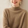 Women's Cashmere Sweater: Thickened Half-High Neck Knitwear, Solid Color, Soft and Warm for Autumn/Winter