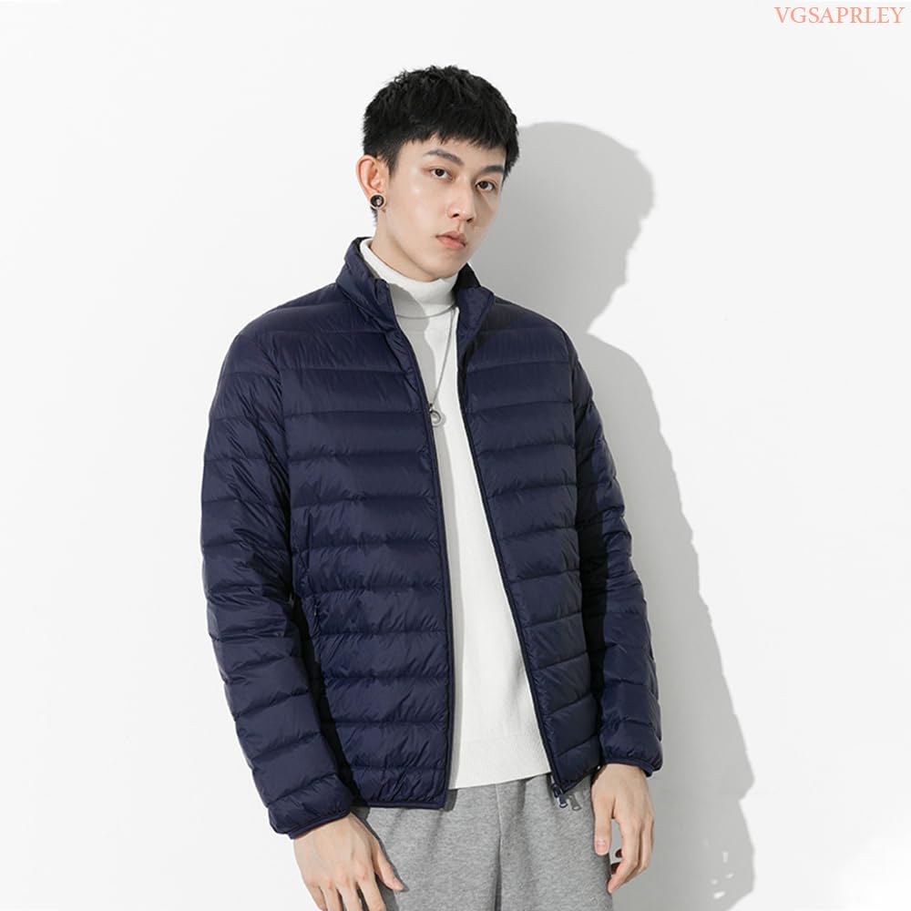 VGSAPRLEY Ultra lehká péřová bunda a Ideální pro a Outdoor a VG18 Pánská bunda, Lehká, Větruodolná, Teplá, Dojíždění, Turistika, Aktivity,