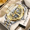 BINBOND Vintage Hollow-out Quartz Wristwatch For Men Luxury Luminous Waterproof Accurate Durable Men's Watch Casual Reloj