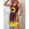 Sunflower Print Tank Dress Women's Sleeveless Dress Dresses Woman Summer Y2k Ladies Clothes Hawaii Vacation Female Clothing Tees