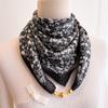 Magnetic buckle triangular small square scarf silk scarf women's spring and autumn summer shirt neck protection scarf thin scarf 71x71