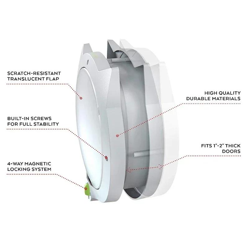 Cat Door 4-Way Locking Cat Flap Fits Interior Exterior Doors Walls For Hidden Cat Litter Box Safe Lockable Pet Flap For Cats
