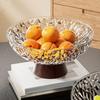Fruit Bowl Snack Candy Tray Plastic Serving Tray for Snacks Nuts Candy Dried Fruit Plate Elegant Home Decor for Living Room Party Gifting