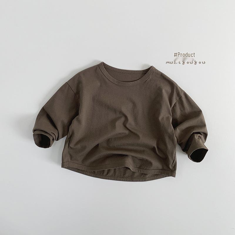 

Детская универсальная футболка Весна 2025: Повседневный корейский стиль мори для мальчиков и девочек 90cm