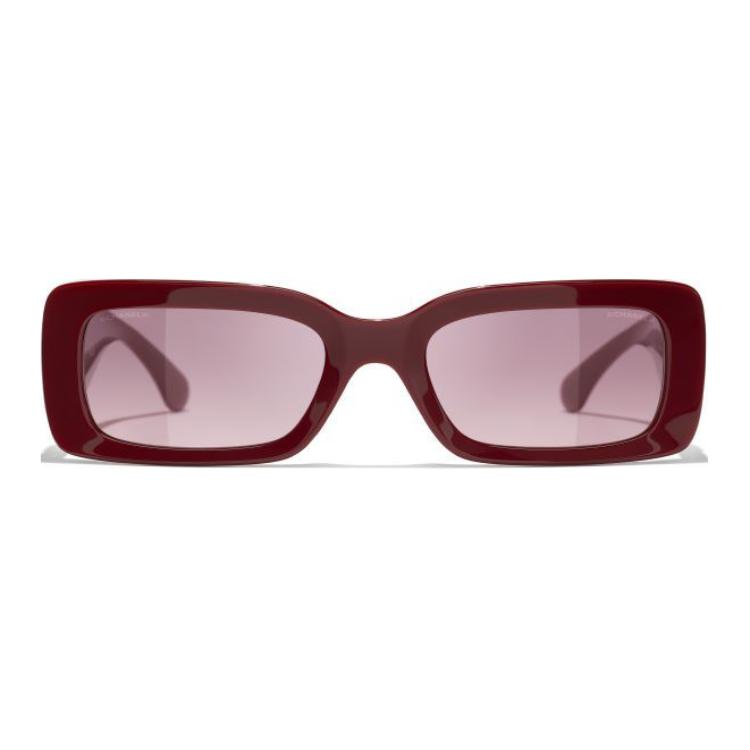 Chanel Logo Design Square Sunglasses Unisex sunglasses Brown Red S1A71662X06081S9211