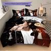 Set Biancheria da Letto Iconico di Michael Jackson 3 Pezzi Copripiumino con 2 Federe Cuscino Regalo di Compleanno per la Casa