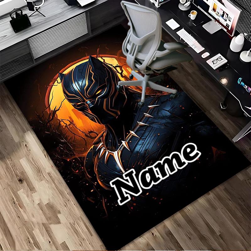 Personalized Name Superhero Power Living Room Non-Slip Area Rug Soft Carpet for Bedroom Playroom Sofa Office Home Decor Doormat
