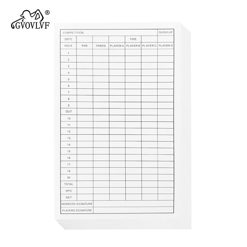20pcs Golf Scorecard Score Sheet Tracking Record Stat Card Double Sided Printed Golf Shot and Stat Tracking Scorecards Golf Game 5