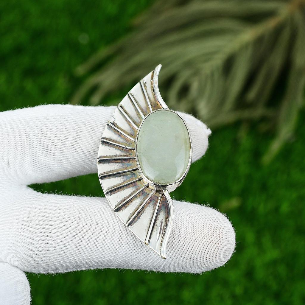 Daughters Day Sale 925 Silver March Oval Aquamarine Stone Wife Pendant Jewelry