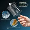 Applicatore per Oli Essenziali Massaggiante 2-in-1 a Doppia Faccia con Serbatoio Liquido Integrato Denti Metallici Rotanti Strumenti per la Cura dei Capelli