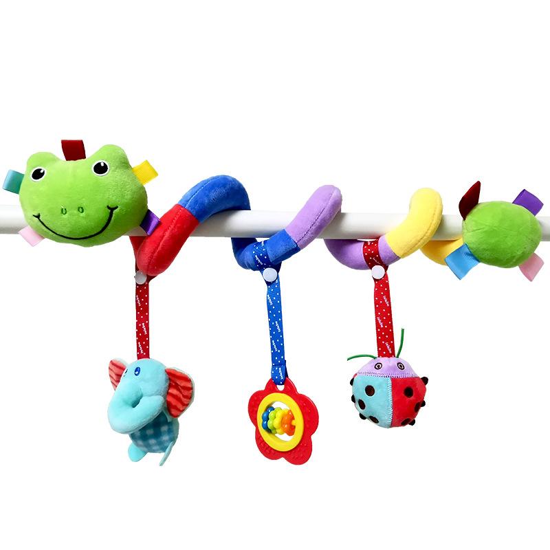 Baby Toy Stroller Spiral Activity Plush Hanging Rattle Toys Car Seat Toys Stroller Sensory Toy For 0 6 12 24 Months Newborn Gift