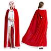 Fur Ball Decor Hooded Flurry Trim Lace-up Christmas Cloak Women Long Type Thick Warm Xmas Cape Party Costume