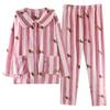 Pajamas Women'S Winter Coral Fleece Thickened Fleece Warm Homewear Autumn And Winter Suit