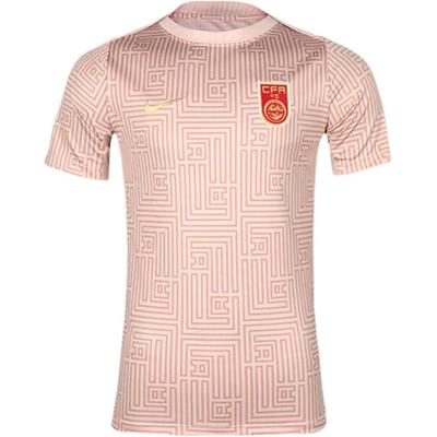 Dri-Fit Casual Comfortable Versatile Short Sleeve Soccer Shirt Men Tops Pink FZ9714-601