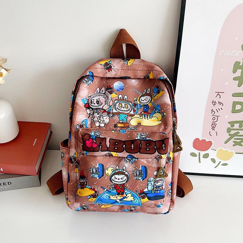 

School bag, school bag, new 2025 trendy cartoon cute printed rabub, large capacity, light weight, primary school school bag коричневий