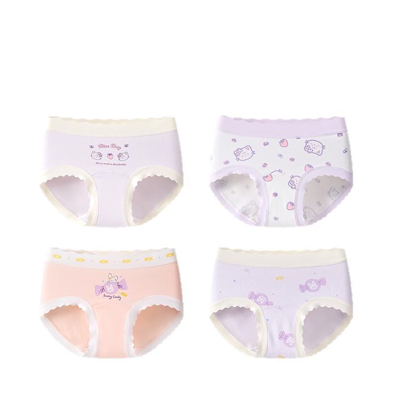 Girls' Pure Cotton Underwear for Toddlers and Older Kids - All Cotton Crotch, No Wedgies, Triangle Style