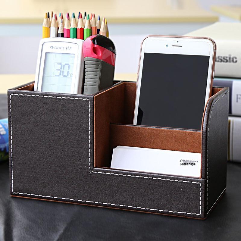Stilvoller multifunktionaler Leder-Stifthalter & Schreibtisch-Aufbewahrungsbox Geschenk