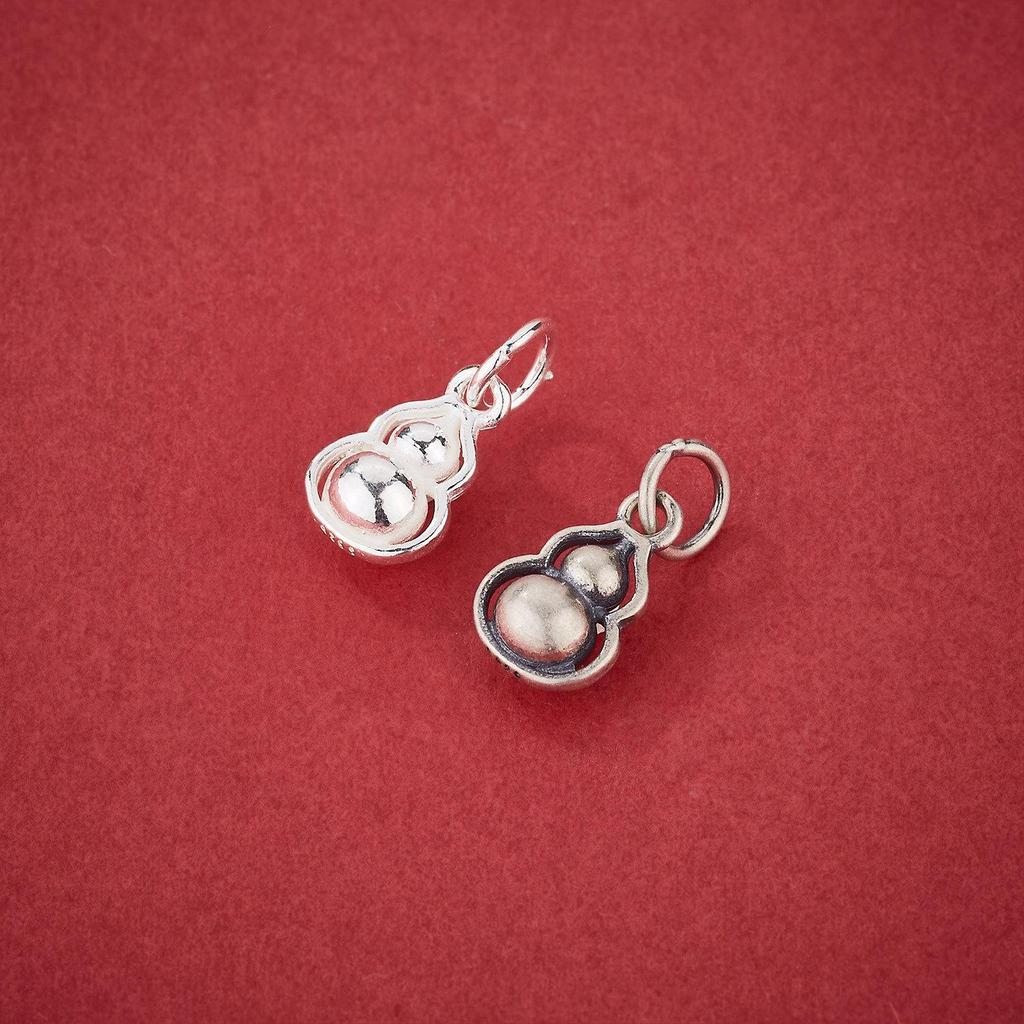 S925 Sterling Silver Gourd Pendant & Fortune Charm DIY Bracelet