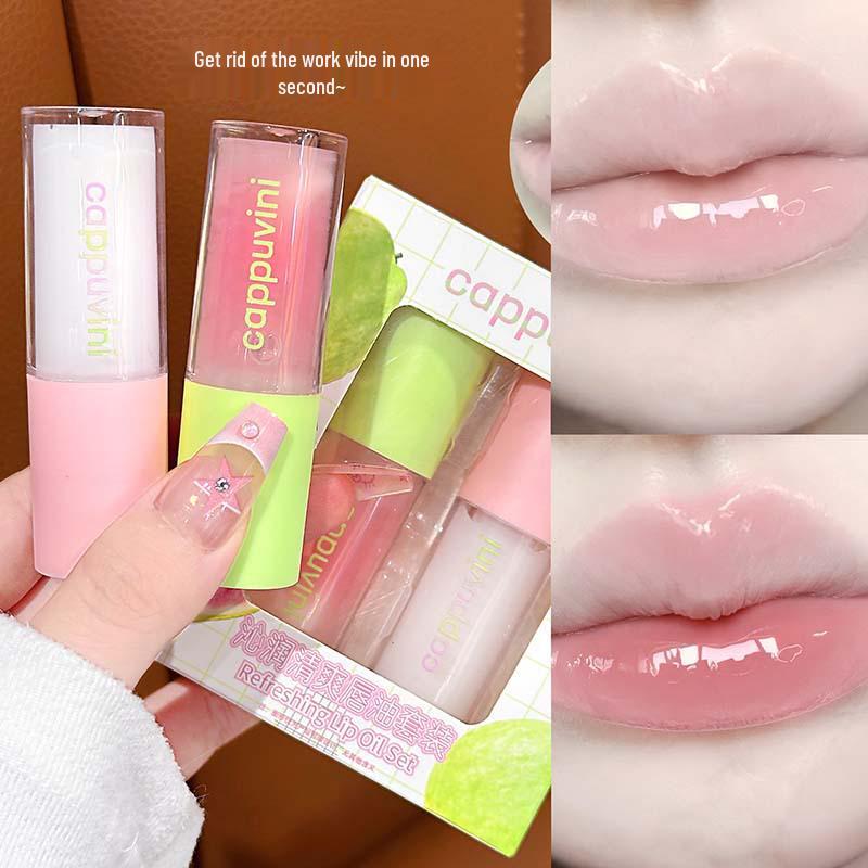 CAPPUVINI Guava Lip Oil Set: Hydrating & Plumping Lip Care for Moisture, Smoothness, and Beauty.
