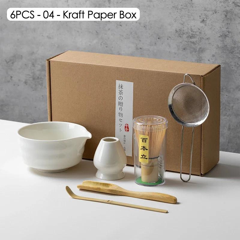 Japanese Matcha Blender Ceremony 4/5/6/7pcs Set Ceramic Chawan Bowl Bamboo Whisk And Tea Scoop Matcha Tools Kit For Tea Lovers