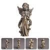 OUNONA Angel Interior Prayer Brass Mini Garden Cute Angel Photo Desktop Decor Figurine, Decor, Ornament, Sculpture, Decoration, Statue, Prop,