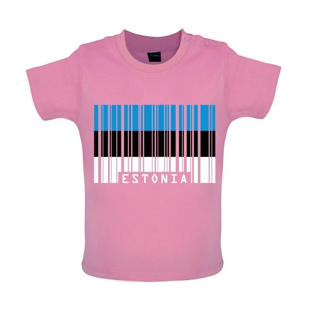 Estonia Barcode Flag - Kids Baby Kids Boys Girls Unisex T-Shirt / Bodysuit - Tallinn Live 140