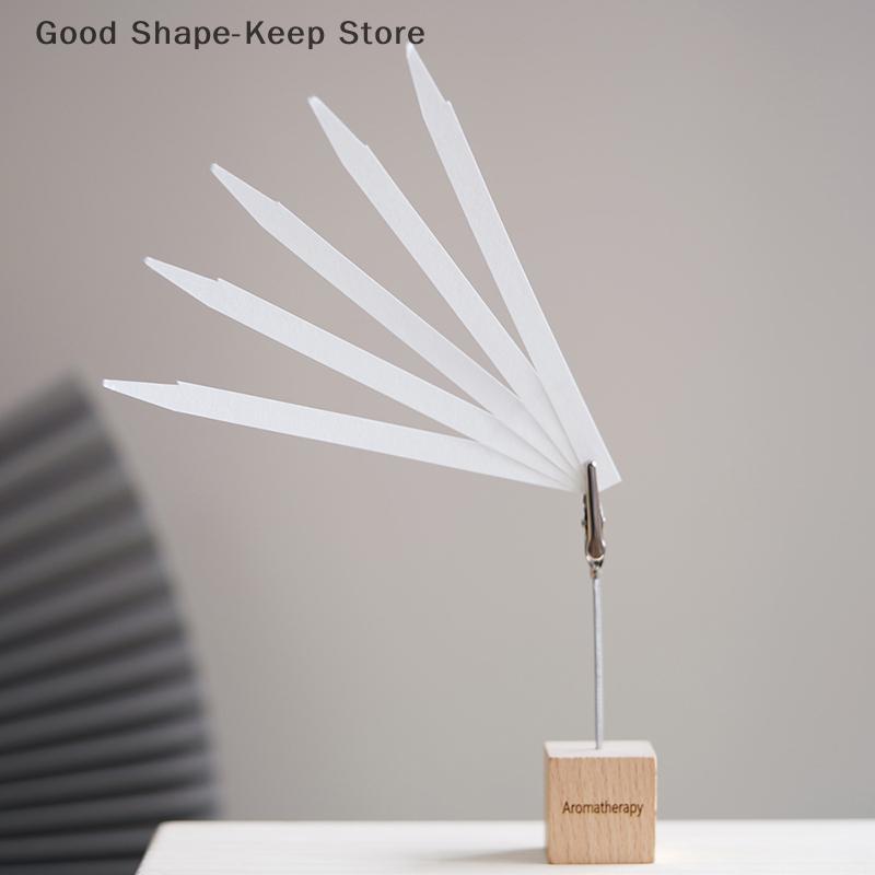 Portable Wooden Desktop Holder for Perfume Essential Oils Tester Paper Strip Aromatherapy Place Card Clips