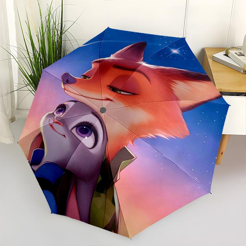 

Nick & Judy Watching Shooting Stars Zootopia Automatic Opening and Closing Cartoon Umbrella - Suitable for Various Occasions, Outdoor Activi