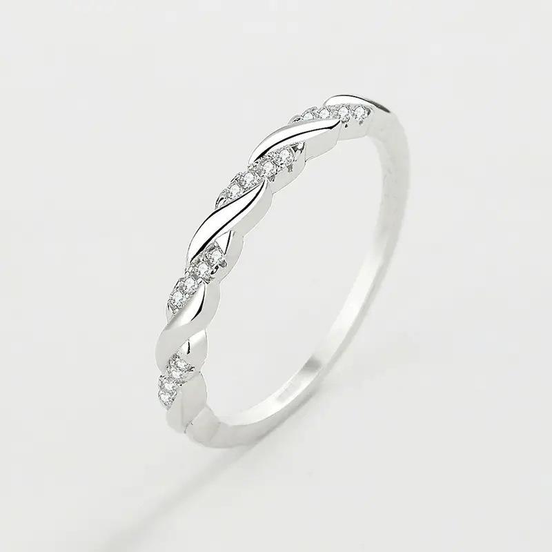 New 2026 Minimalist Thin Rings for Women Wedding Brilliant Cubic Zircon High Quality Versatile Female Finger Ring Jewelry