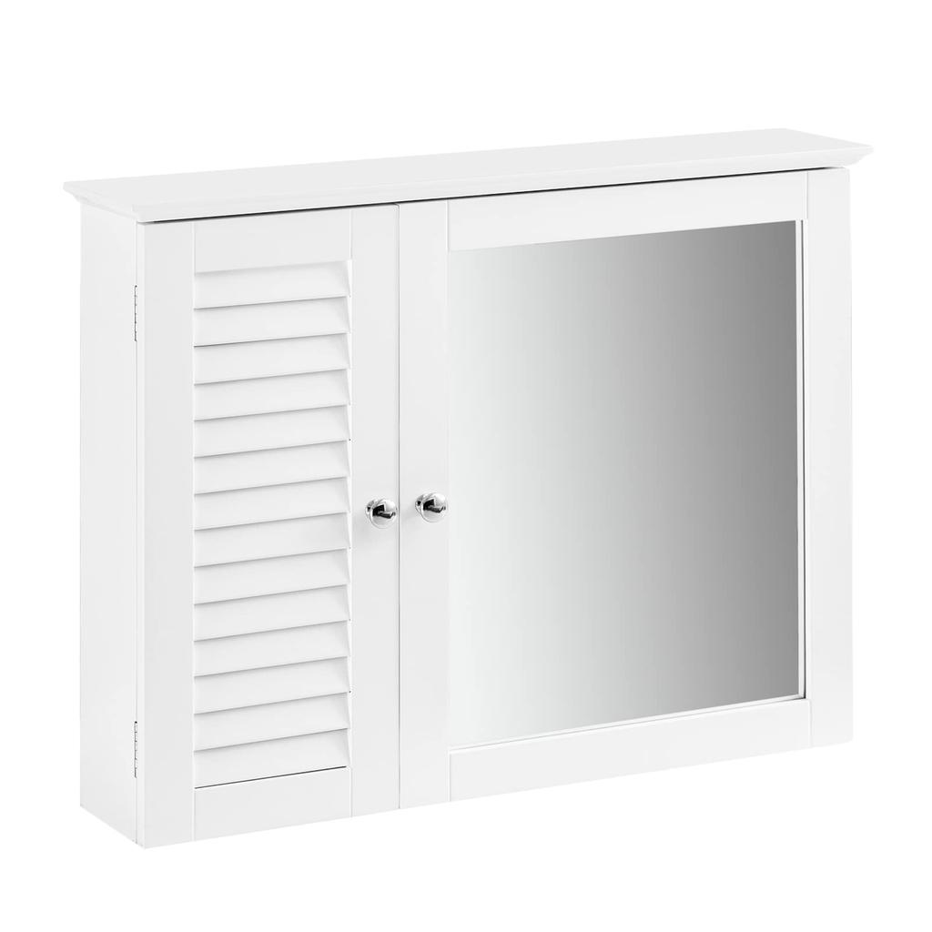 SoBuy Mirror Cabinet Washbasin Mirror Wall Hanging Mirror Wall Mirror Bath Mirror Width 65 X Depth 15 X Height 49cm Washroom Storage Bathroom Makeup