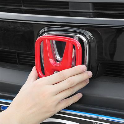 2 Pcs Car Front Grille Trunk Emblem For Civic Accord 8th 9th 9.5th 10th Generation Rear Trunk Badge Logo Auto Front Rear