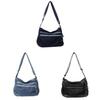 Borsa a Spalla in Denim da Donna con Grande Capacità Borsa a Tracolla per Uso Quotidiano