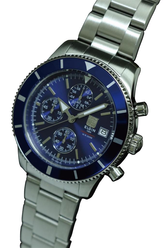 ELGIN Chronograph Watch Blue Men's Diver's FK1420S-BL