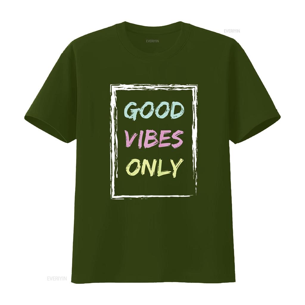 Women Tops Good Vibe Only Be Positive Inspirational Quote Short Seelve T Shirt vintage Washed Versatile Breathable Casual