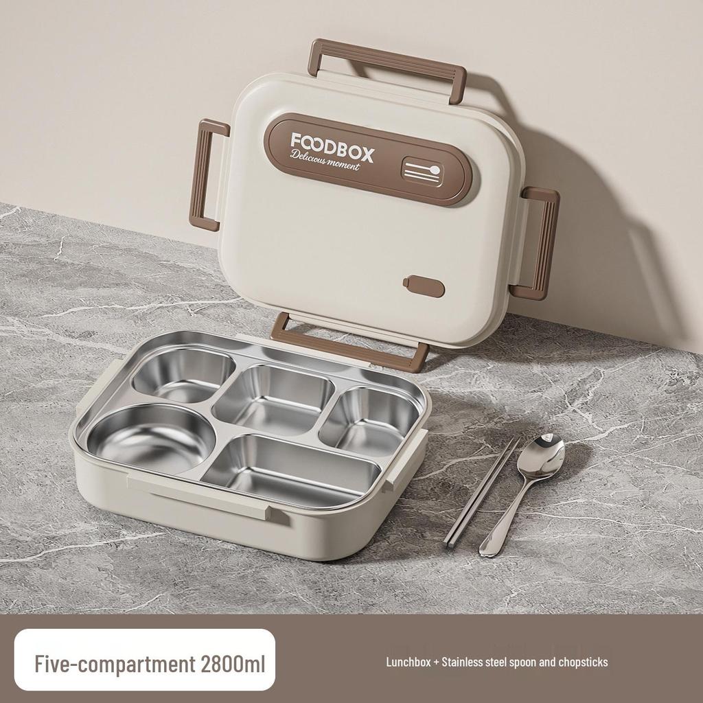 Large Capacity Stainless Steel Bento Lunch Box with Insulated Bag for Students & Office Workers