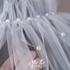 Pearl Tulle Off Shoulder Shrug Detachable Mesh Cape Wedding Dress Cover Up Bridal Photo Shoot Evening Party See-through Shoulder Wrap