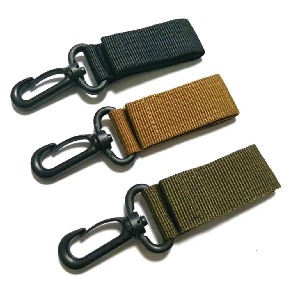 Climbing Carabiner with Nylon Webbing Sling, Safety Locking Hook for Tactical Backpacks Outdoor Gear Hanging, Keychain Accessory