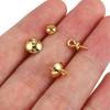 50pcs Gold Color Stainless Steel Screw Eye Pins Bail Top Drilled Beads End Caps Pendant Charms Connectors for DIY Jewelry Making
