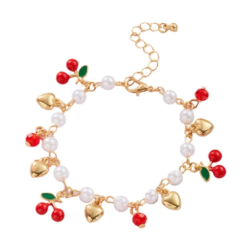 Fashion Fruit Charm Bracelet Symbolizing Sweetness and Good Fortune Suitable for Youthful Women and Fashion Enthusiasts