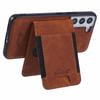 SUTENI H17 For Samsung Galaxy S22 5G Magnetic Case Card Slots Leather+TPU Kickstand Phone Cover