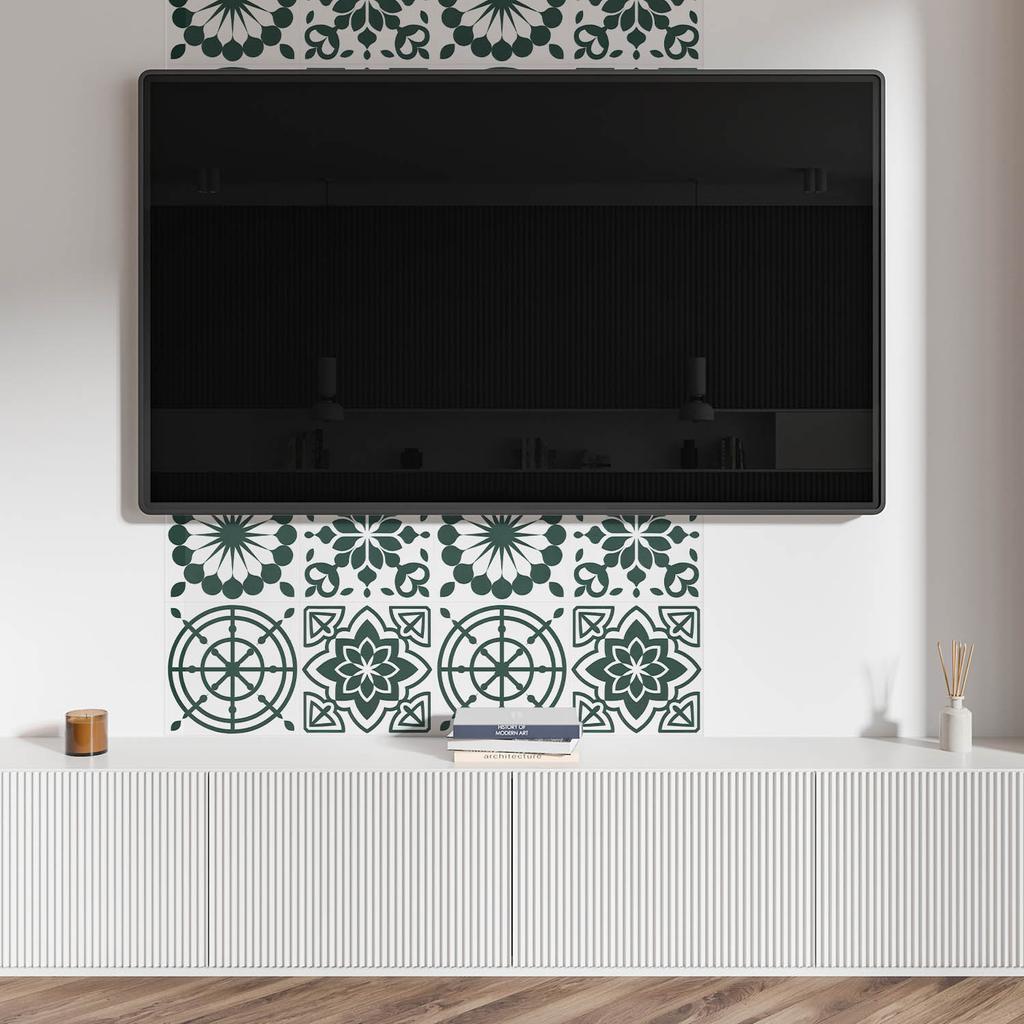 Self-adhesive Vinyl Printed Panel 100x50 cm Floral and Geometric Patterns